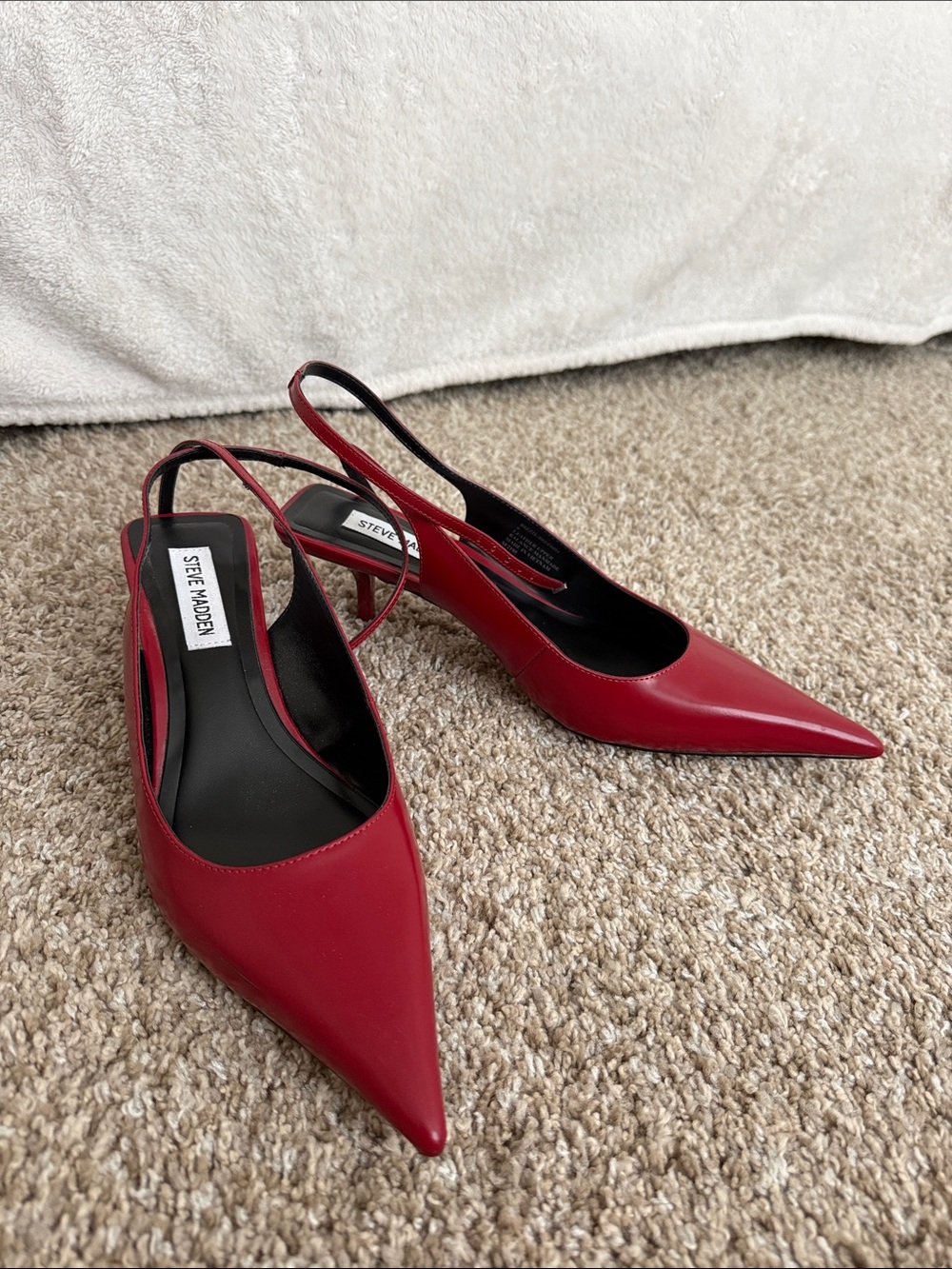 Steve Madden Red Pointed Toe Slingback Heels